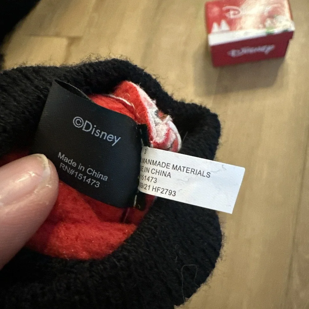 Disney Baby Minnie Mickey Mouse Plaid Christmas Slippers Crib Booties Size 2 NEW